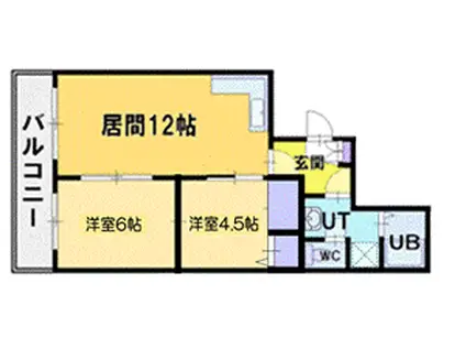 新札幌駅前ハイツ(2LDK/8階)の間取り写真
