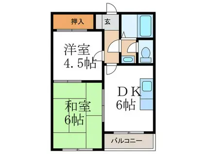 グレイスビル(2DK/3階)の間取り写真