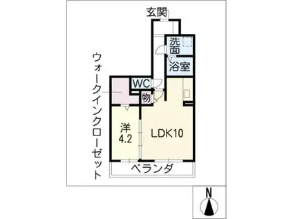 コンフォート桜(1LDK/1階)の間取り写真