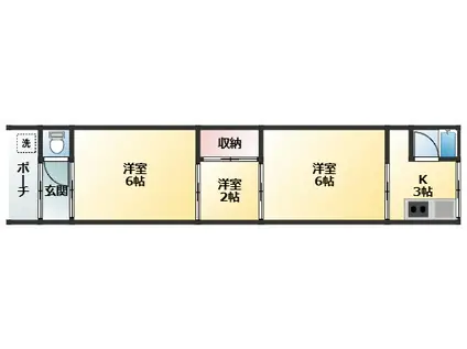 幸梅文化(3K/2階)の間取り写真