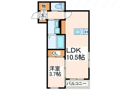 BRAVE BASE戸島(1LDK/1階)の間取り写真