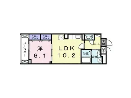 グルックパティオ高円寺(1LDK/2階)の間取り写真