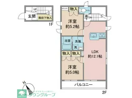 VIENTO1118(2LDK/2階)の間取り写真