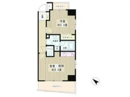 パークエザンス(1DK/3階)の間取り写真