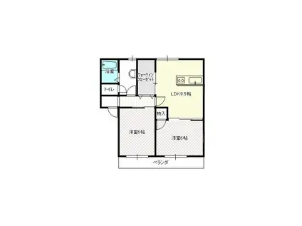 エターナル(2LDK/2階)の間取り写真