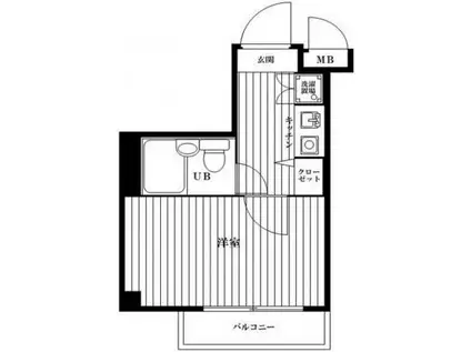グランレーブ南麻布(1K/3階)の間取り写真