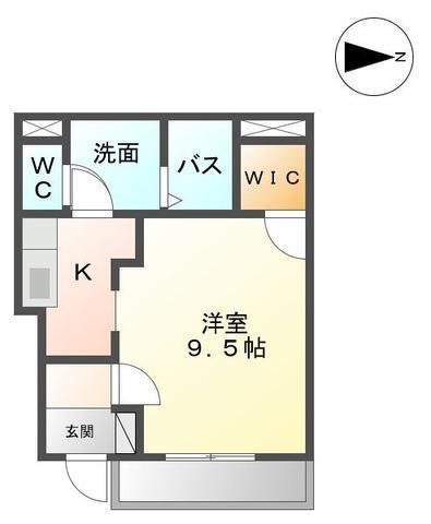 メイプルガーデン(1K/1階)の間取り写真