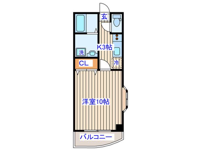 サンシーブル八乙女(1K/4階)の間取り写真