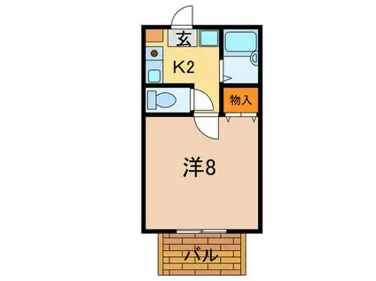 聚楽荘 B棟(1K/1階)の間取り写真