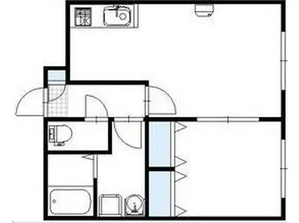 ビバリーパレット(1LDK/4階)の間取り写真