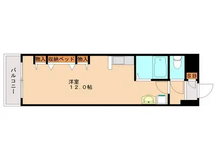 サンシティー則松(1K/2階)の間取り写真