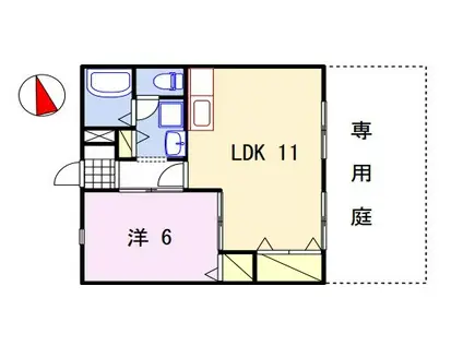 メゾングレイス(1LDK/1階)の間取り写真