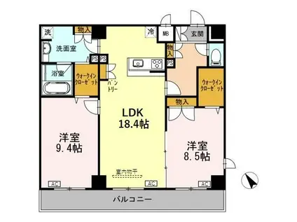 クレストスクエア(2LDK/10階)の間取り写真