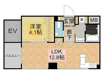 KEN・GRACE練馬(1LDK/4階)の間取り写真