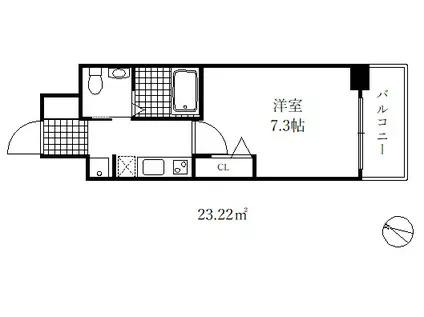 セレニテ神戸元町(1K/12階)の間取り写真