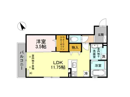 アビタシオン(1LDK/3階)の間取り写真