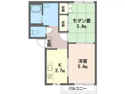 アネックススギ(2K/2階)の間取り写真