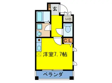 グレース東山(ワンルーム/2階)の間取り写真