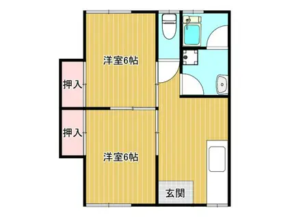 穂波荘(2DK/2階)の間取り写真