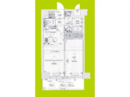 ファーストフィオーレ江坂ラディール(1LDK/5階)の間取り写真