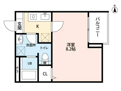 エル ソルあすと長町(1K/1階)の間取り写真