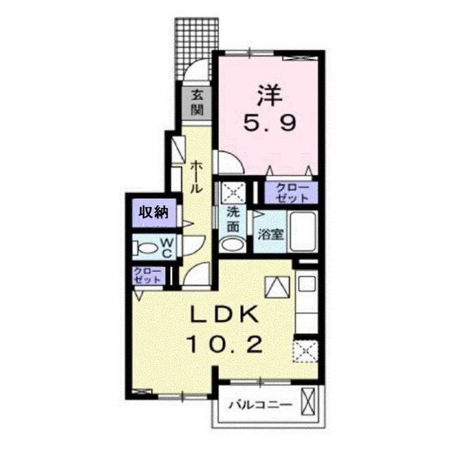 サニーヒルK(1LDK/1階)の間取り写真