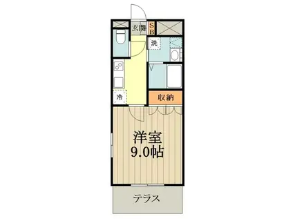 キャトルセゾン(1K/4階)の間取り写真