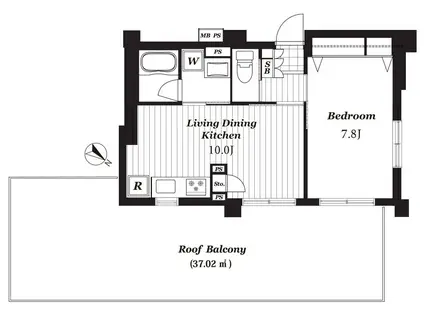グーディッシュ久米川(1LDK/4階)の間取り写真