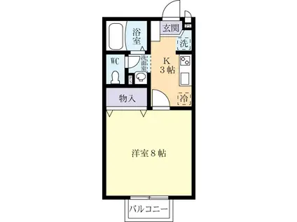 エスポワール(1K/2階)の間取り写真