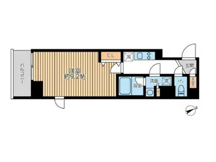 グランパセオ日本橋三越前(1K/8階)の間取り写真