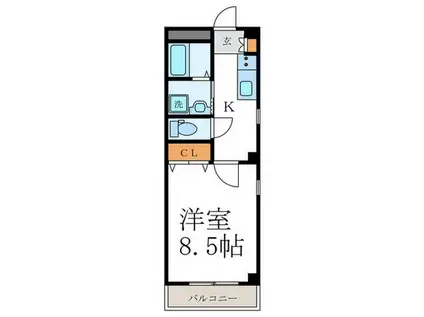 西大路御池ハイツイチキ(1K/2階)の間取り写真