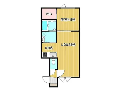 トパーズ(1LDK/1階)の間取り写真