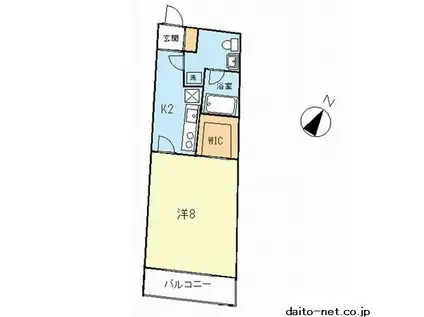 ラヴィータ梶ヶ谷(1SK/2階)の間取り写真