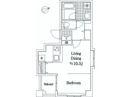 REV CLOSE(1K/8階)の間取り写真