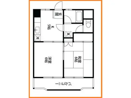 第二向ヶ丘サンハイツ(2DK/3階)の間取り写真