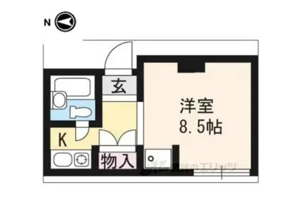 パインフィールド北白川1(1K/2階)の間取り写真