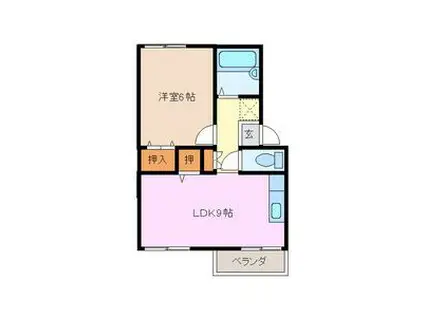 エバーグリーンII(1LDK/2階)の間取り写真