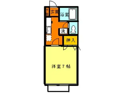 コーポアルタIII(1K/2階)の間取り写真