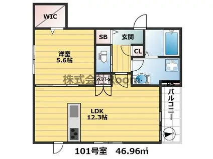 MAISON LIEN PREMIERE MIDORIB(1LDK/2階)の間取り写真