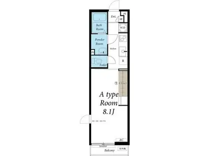 リブリ・藤沢ザ・テラス(1K/3階)の間取り写真