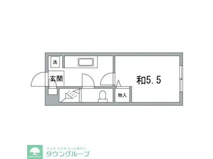 内藤コーポ(1K/2階)の間取り写真