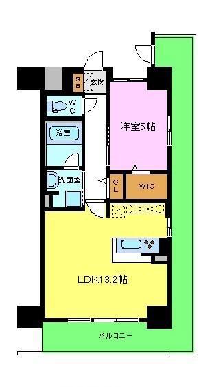 フェンテ・一条(1LDK/4階)の間取り写真
