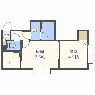 RS澄川(1DK/1階)の間取り写真
