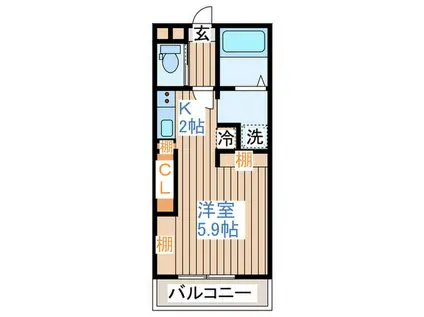 ファインパル(1K/1階)の間取り写真