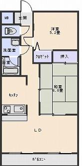 ノアマンション(2LDK/3階)の間取り写真