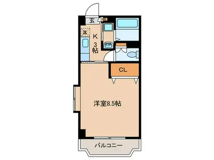 アヴァンセ・エフ(1K/6階)の間取り写真