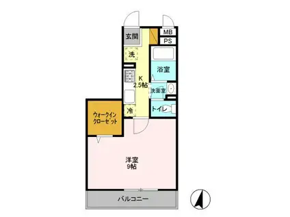 サンライズ蒲生(1K/3階)の間取り写真