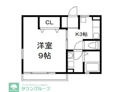 プランドール夏見台(1K/2階)の間取り写真