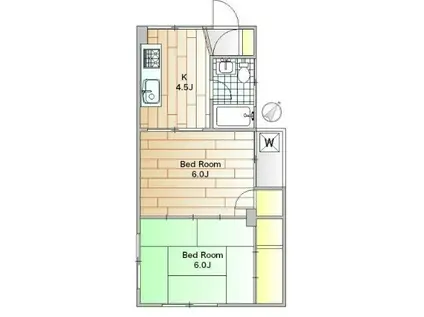 庄司ホームズ(2K/4階)の間取り写真