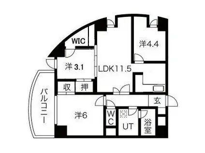 URBAN STAGE ナゴヤ(3LDK/6階)の間取り写真